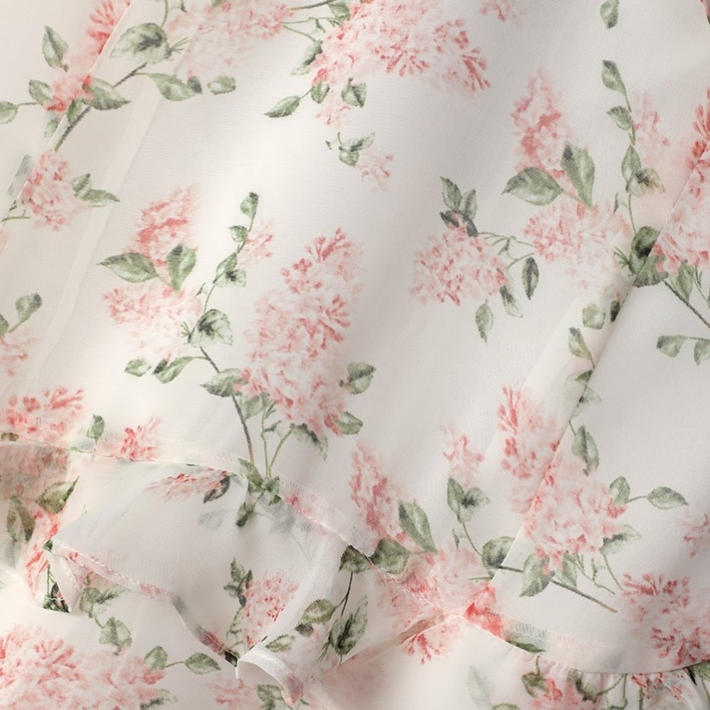 Lulus Ruffle Peach/White Dress - Picture 5 of 6